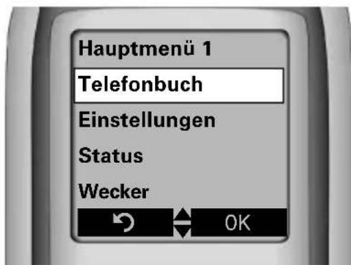SIEMENS optiPoint WL2 professional - Hauptmenu - 1