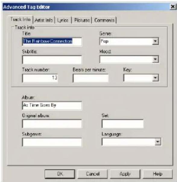 PHILIPS SA5000 - Modifier les informations des titres dans le Lecteur Windows Media - 2