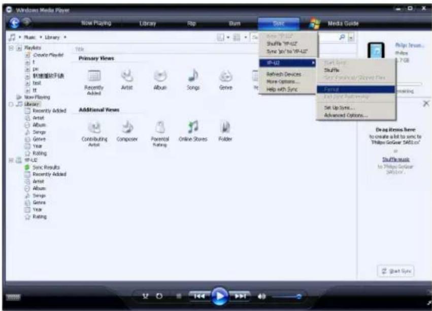 PHILIPS SA5000 - Formater votre lecteur via le Lecteur Windows Media - 1