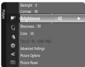 REMINGTON LE22B450C4W - Nastavitev moznosti Brightness na 80 - 3