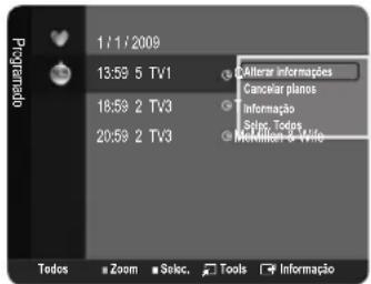 REMINGTON LE22B450C4W - Menu de opções de lista de canais (em Programado) - 1