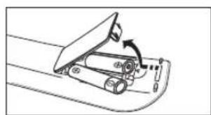 REMINGTON LE22B450C4W - Insertion des piles dans la télécommande - 1