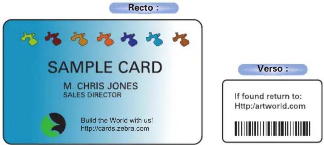 ZEBRA P520i - • 2 Imprimer une carte échantillon : - 1