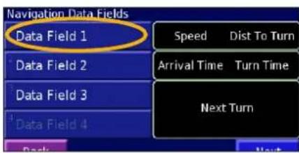 GARMIN StreetPilot 2720 - Customizing the Map Data Fields - 3