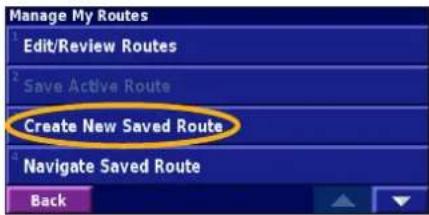 GARMIN StreetPilot 2720 - Creating a New Saved Route - 1