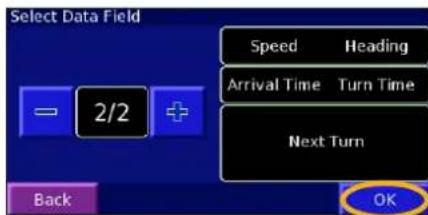 GARMIN StreetPilot 2720 - Customizing the Map Data Fields - 4
