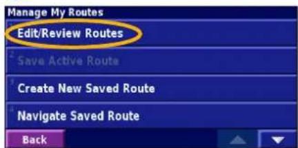 GARMIN StreetPilot 2720 - ① Touch Edit/Review Routes. - 1