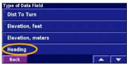 GARMIN StreetPilot 2720 - Customizing the Map Data Fields - 5