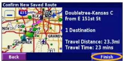 GARMIN StreetPilot 2720 - Creating a New Saved Route - 6