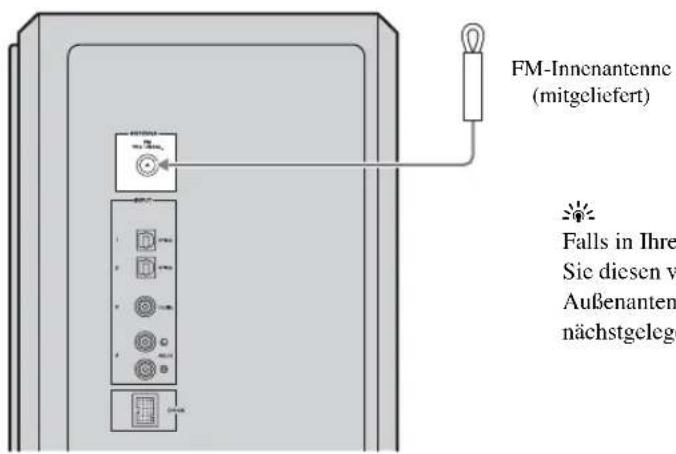 YAMAHA YAS81 - Anschlieben der FM-Innenantenne - 1