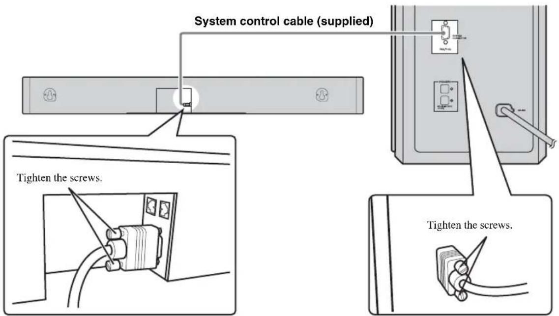 YAMAHA YAS81 - Connecting the center system and the subwoofer/system control - 2