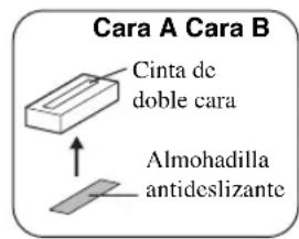 YAMAHA YAS81 - Fije lasCNTas de doble cara suministradas a los separadores y las almohadillas antideslizantes en la parte trasera de los separadores. - 1