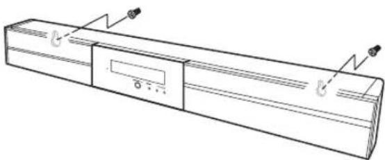 YAMAHA YAS81 - 3Häng centrumsystemet på skruvarna med hjälp av nyckelhålen på centrumsystemets baksida. - 1