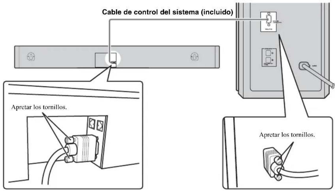 YAMAHA YAS81 - Conexión del sistema central y del control del sistema/subwoofer - 2