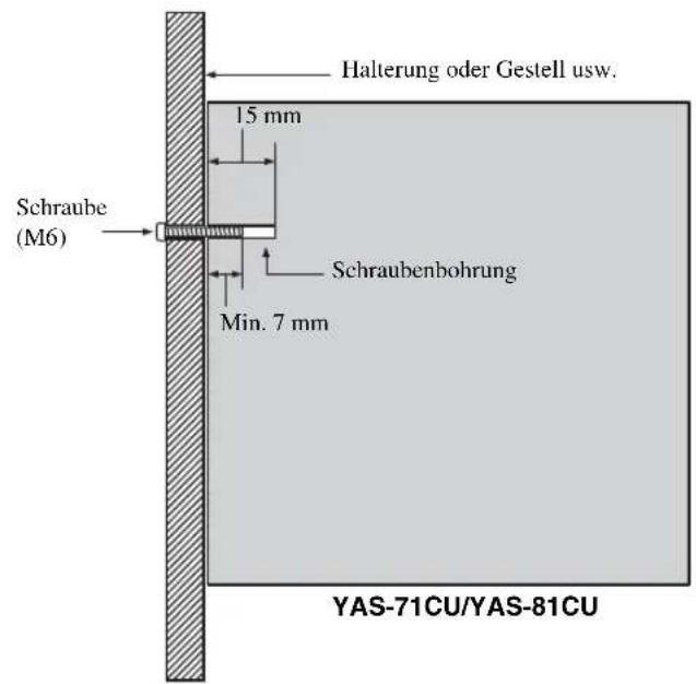YAMAHA YAS81 - Installieren des Center-Systems mithilfe der Schraubenbohrungen - 2