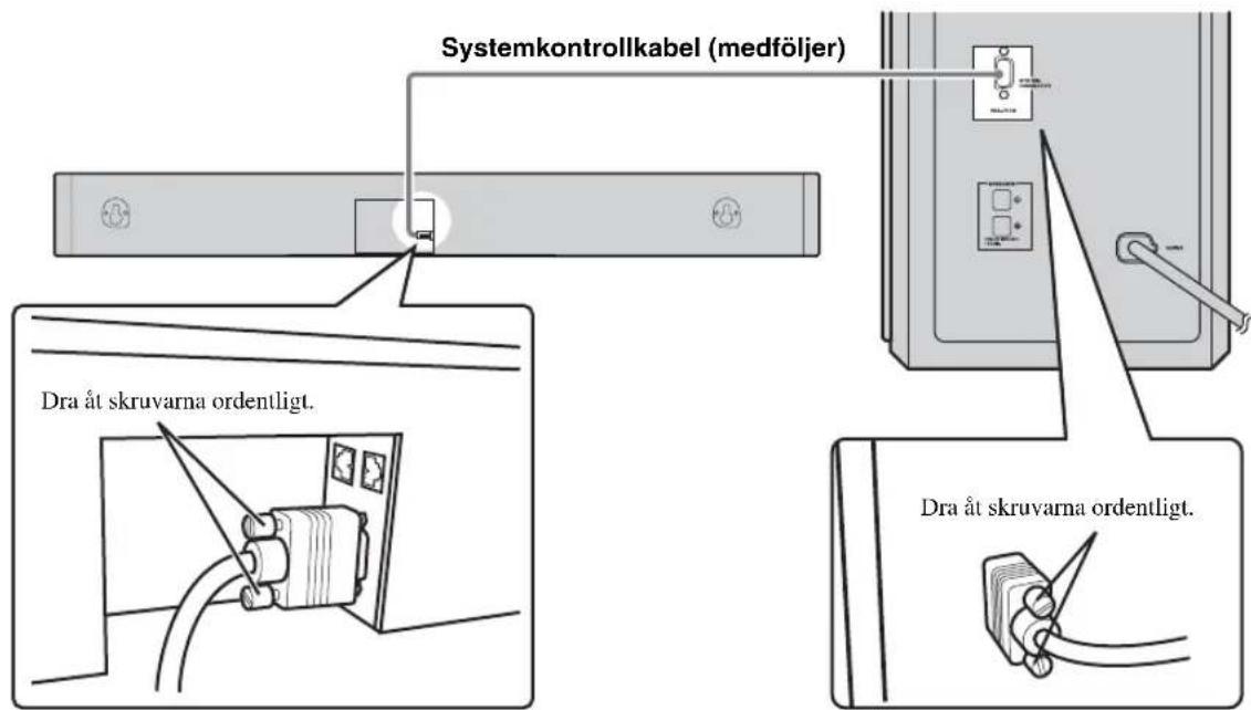 YAMAHA YAS81 - Ansluta centrumsystemet och subwoofer/systemkontroll - 2