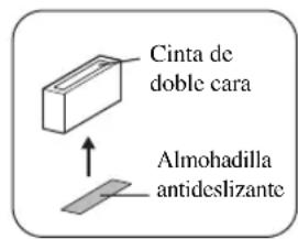 YAMAHA YAS81 - Fije lasCNTas de doble cara suministradas a los separadores y las almohadillas antideslizantes en la parte trasera de los separadores. - 2