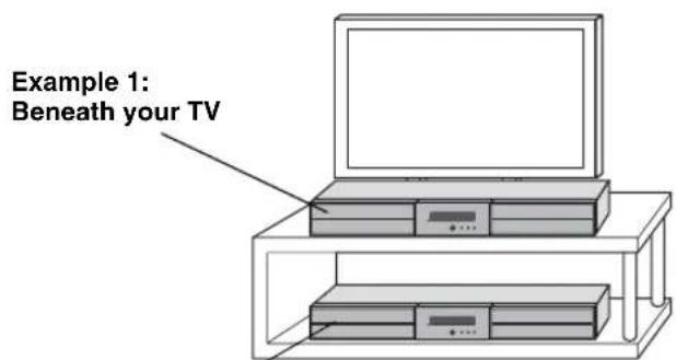 YAMAHA YAS81 - Placing the center system beneath/under a TV - 1
