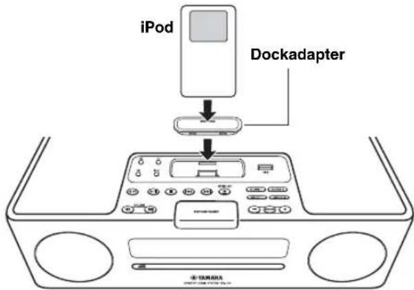 YAMAHA TSX130 - Setzen Sie ihren iPod in das iPod-Dock. - 1