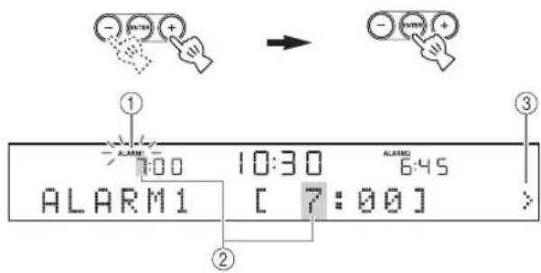 YAMAHA TSX130 - Stel de alarmtijd in. - 1