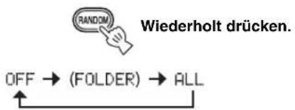 YAMAHA TSX130 - Umschalten der Zufallswiedergabe. - 1