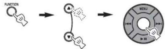 YAMAHA TSX130 - Välj LIST DISP i FUNCTION-menyn. - 1