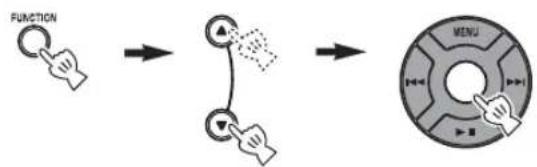 YAMAHA TSX130 - Selecteer DIMMER in het FUNCTIONmenu. - 1