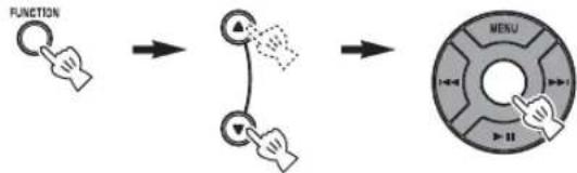 YAMAHA TSX130 - While receiving FM, select PTY SEEK from the FUNCTION menu. - 1