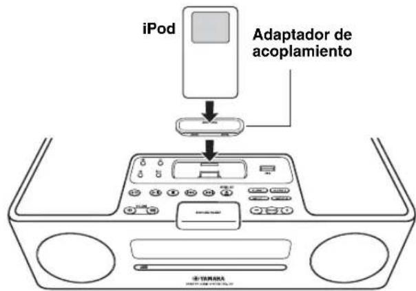YAMAHA TSX130 - Ajuste su iPod en la base de iPod. - 1