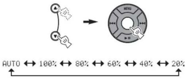 YAMAHA TSX130 - Selezionare il livello di luminosità desiderato. - 1