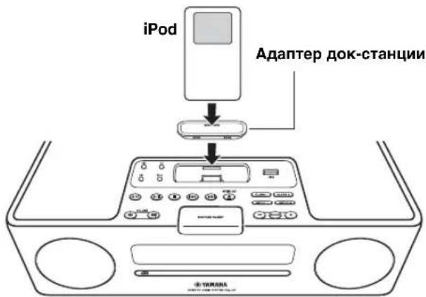 YAMAHA TSX130 - 1yctaHOBnte iPod Ha DOK-CTaHcHIO iPod. - 1