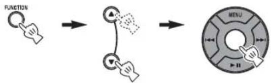 YAMAHA TSX130 - Wahlen Sie während des FM-Empfangs die Option PTY SEEK aus dem Menu FUNCTION. - 1