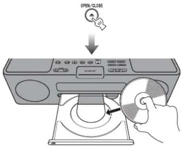 YAMAHA TSX130 - Öffnen Sie den Disc-Schacht und legen Sie ihre CD ein. - 1