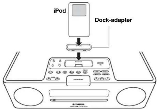 YAMAHA TSX130 - Plaats uw iPod in het iPod-dock. - 1