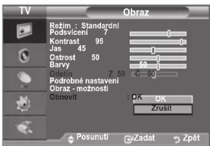 SAMSUNG LE40A4577C1DXXC - Návrat k výchozímu nastavení obrazu od vyrobce - 1
