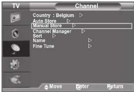 SAMSUNG LE40A4577C1DXXC - Storing Channels Manually - 1