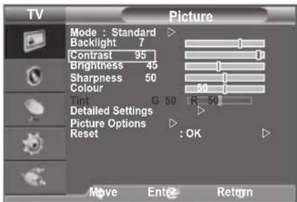 SAMSUNG LE40A4577C1DXXC - Adjusting the Custom Picture - 1