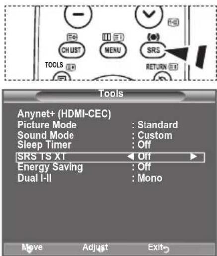 SAMSUNG LE40A4577C1DXXC - SRS TS XT: Off/On - 1