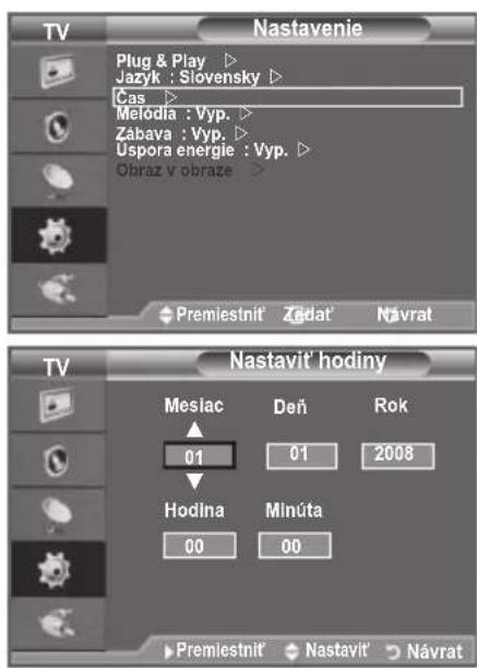 SAMSUNG LE40A4577C1DXXC - Nastavenie a zobrazenie aktuálneho Času - 1