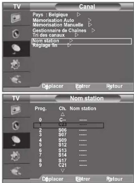 SAMSUNG LE40A4577C1DXXC - Attribution de noms aux canaux - 1