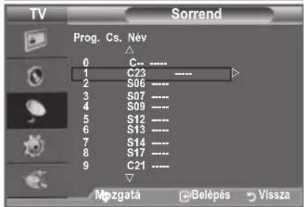 SAMSUNG LE40A4577C1DXXC - Tárolt csatornák rendezése - 2