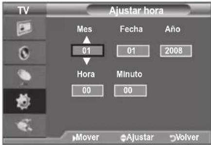 SAMSUNG LE40A4577C1DXXC - Ajuste y visualización de la hora actual - 2