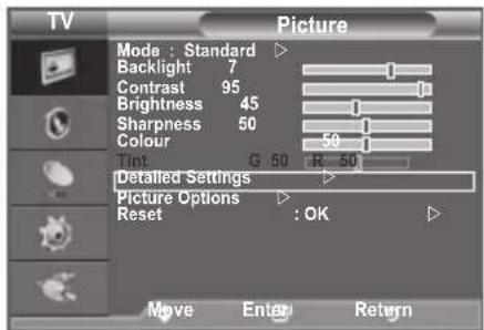 SAMSUNG LE40A4577C1DXXC - Configuring Detailed Settings on the Picture - 1