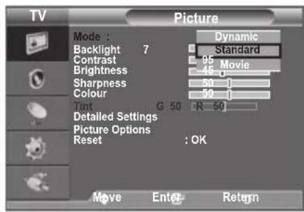 SAMSUNG LE40A4577C1DXXC - Changing the Picture Standard - 6