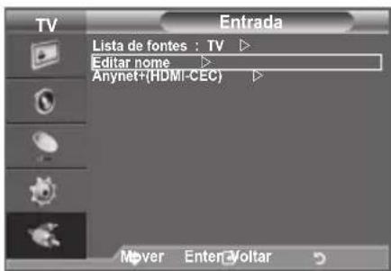 SAMSUNG LE40A4577C1DXXC - Editor os nomes das fontes de entrada - 1