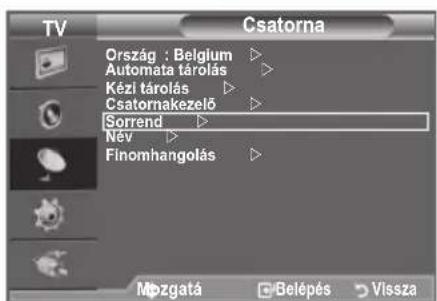 SAMSUNG LE40A4577C1DXXC - Tárolt csatornák rendezése - 1