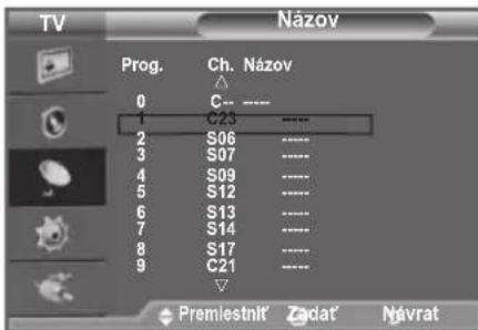 SAMSUNG LE40A4577C1DXXC - Priradenie názvov kanálov - 2