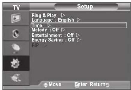 SAMSUNG LE40A4577C1DXXC - Setting and Displaying the Current Time - 1