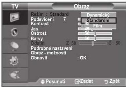 SAMSUNG LE40A4577C1DXXC - Změna standardu obrazu - 2