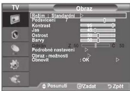 SAMSUNG LE40A4577C1DXXC - Změna standardu obrazu - 1